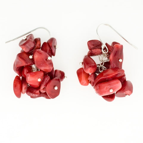 Bold Coral Earrings