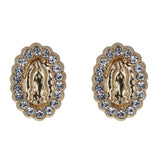 14KT Gold Guadalupe CZ Studs