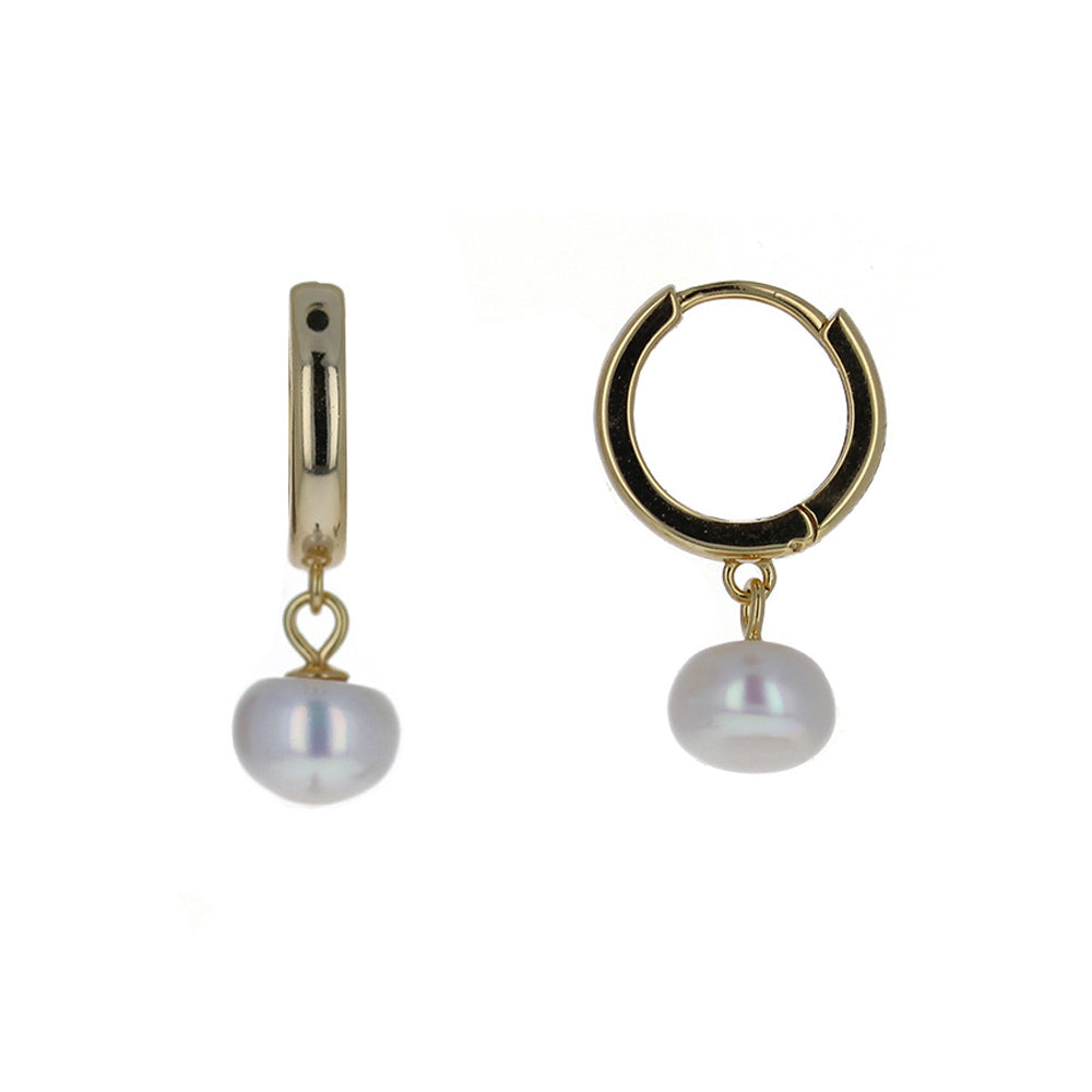 Pearl Huggie Drops