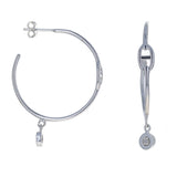 Designer Link and CZ Drop Hoops