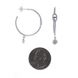 Designer Link and CZ Drop Hoops