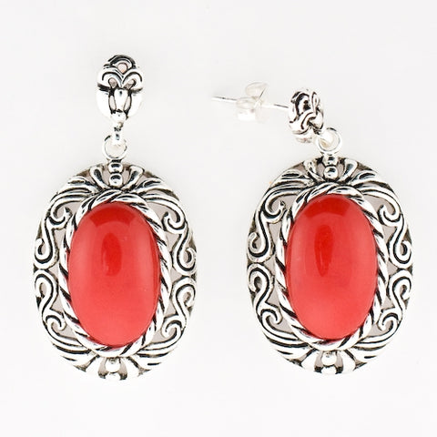 Vintage Red Onyx Earrings