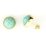 9mm Natural Stone Gold Earrings