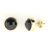 9mm Natural Stone Gold Earrings