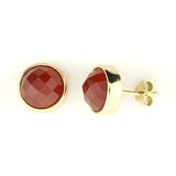 9mm Natural Stone Gold Earrings