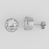 9mm Natural Stone Silver Earrings