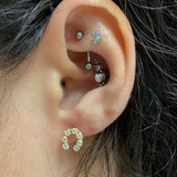 14kt Gold Horseshoe Studs