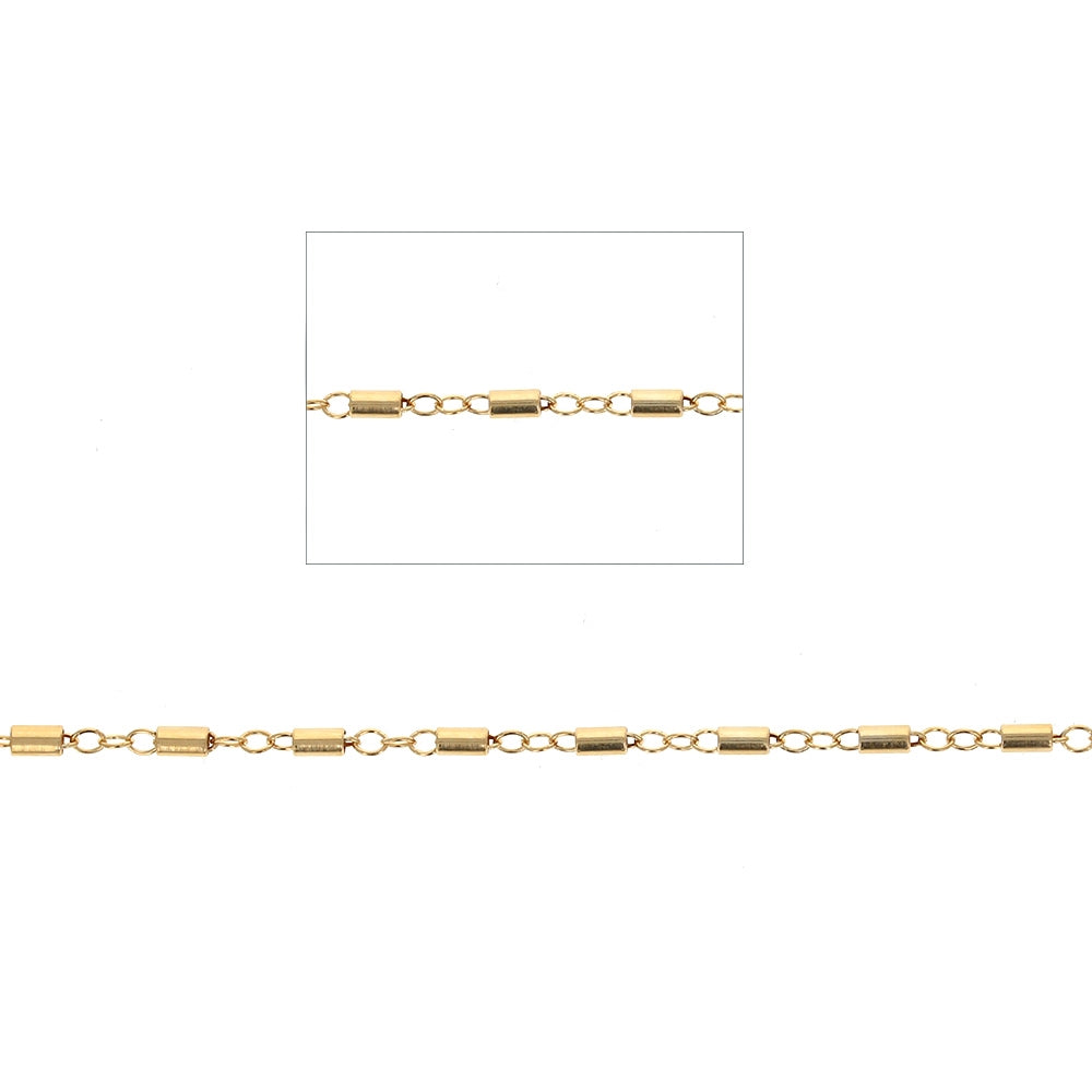Bar Link Jewelry Chain, Meter, 18K Gold Plated, Link Chain, Necklace C –  EDG Beads and Gems