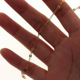 Flattened Link Cable Chain, Gold Filled