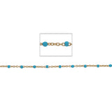 14kt GF Turquoise Bead Cable Chain