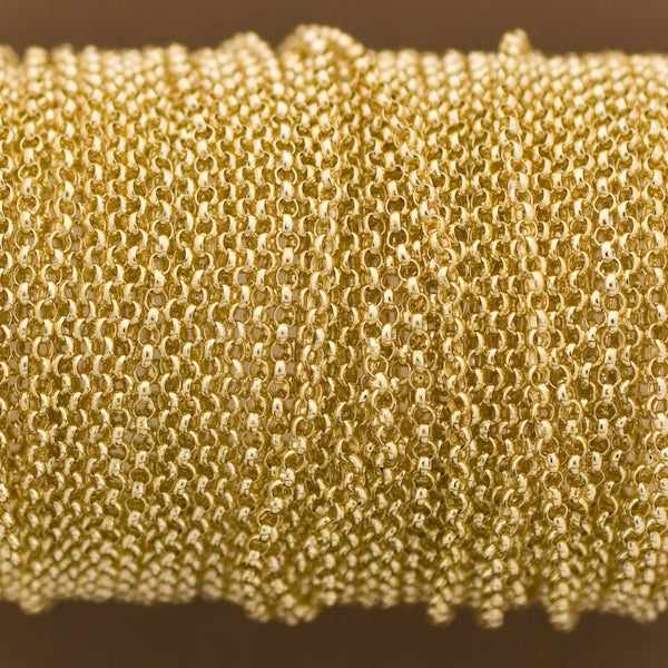CleverDelights Bulk Rolo Chain - 1/4 Link - 100 Feet - Gold Color Beading  Jewelry Making - First Avenue AVM