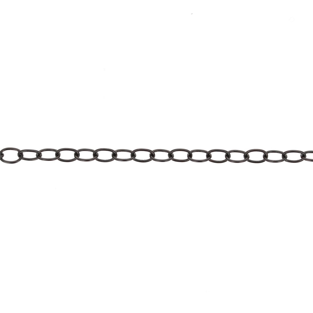 4mm Gun Plated Plated Oval Link Chain