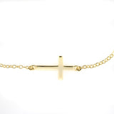 Small Smooth Sideways Cross Necklace
