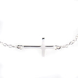 Small Smooth Sideways Cross Necklace