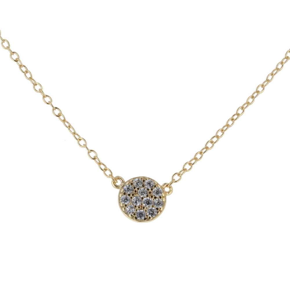 Mini CZ Disc Necklace