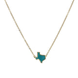 Gold Texas Enamel Necklace