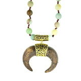 Stone Crescent Moon Necklace