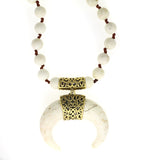 Stone Crescent Moon Necklace