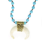 Stone Crescent Moon Necklace