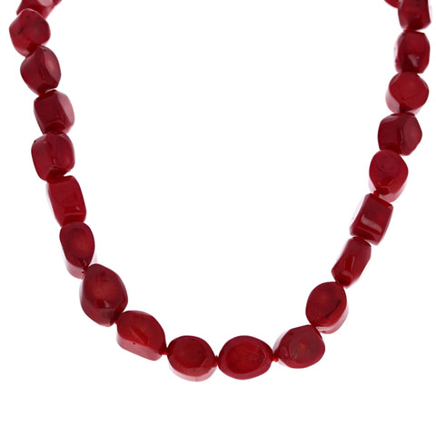 Red Sea Bamboo Coral Knotted Necklace