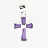 Small CZ Sterling Cross Pendant