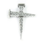 Sterling Silver Nail Cross Hammered Pendant