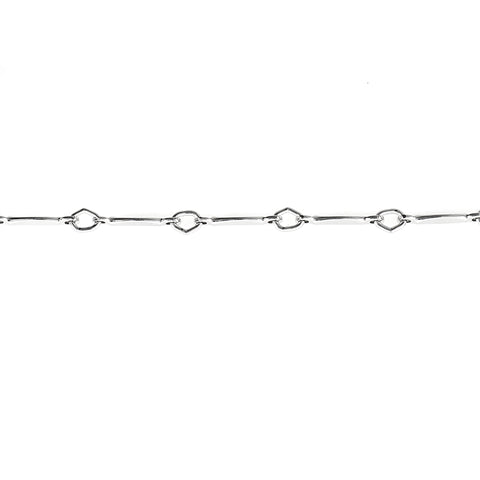 Rhodium Plated 9mm Connector Chain