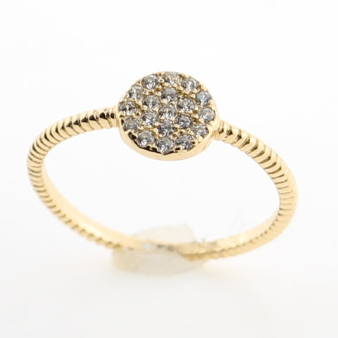Gold Brilliance Pave Cubic Zirconia Disc Ring
