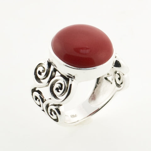 Modern Red Onyx Ring