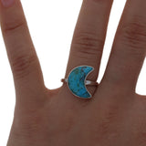 Turquoise Crescent Moon Ring
