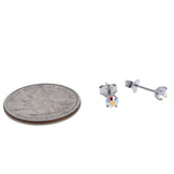 SS 4mm Round AB CZ Studs