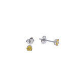 SS 4mm Round Yellow CZ Stud