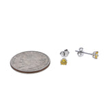 SS 4mm Round Yellow CZ Stud
