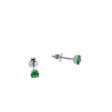 SS 4mm Round Emerald CZ Studs