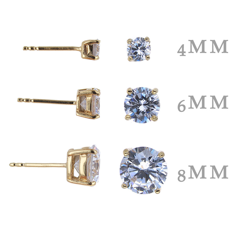 Gold Vermeil CZ Studs