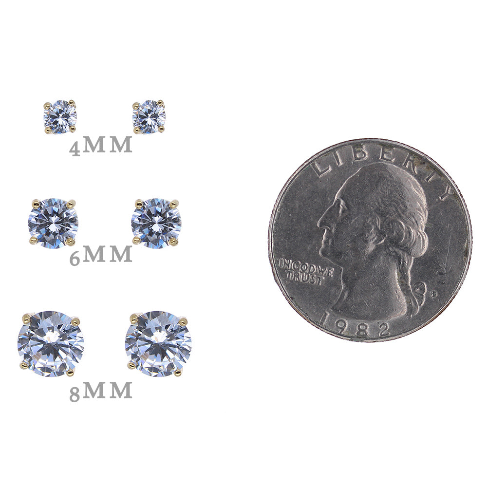 Gold Vermeil CZ Studs