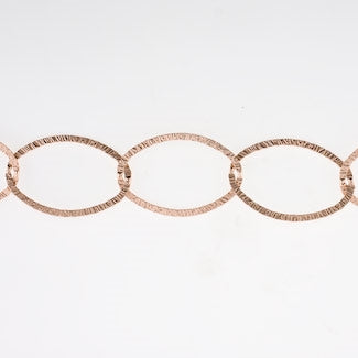 17x6mm Rose Gold Plated Oval Chain