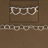 Sterling Silver Heart Link Chain 5mm
