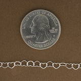 Sterling Silver Heart Link Chain 5mm