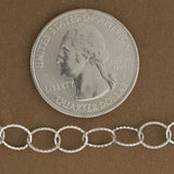 Sterling Silver Patterned Link Chain 6mmx7.5mm