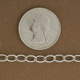 Sterling Silver Twisted Pattern Link Chain 5mmx7mm