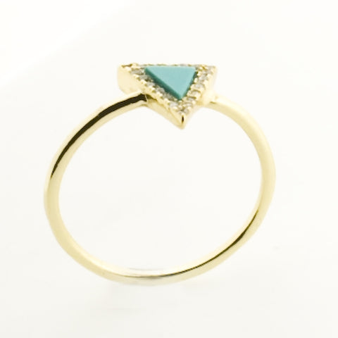 Turquoise Downward Arrow Vermeil Ring