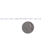 Silver Purple Bead Cable Chain