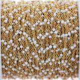 14kt GF White Bead Cable Chain