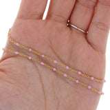 14kt GF Pink Bead Cable Chain