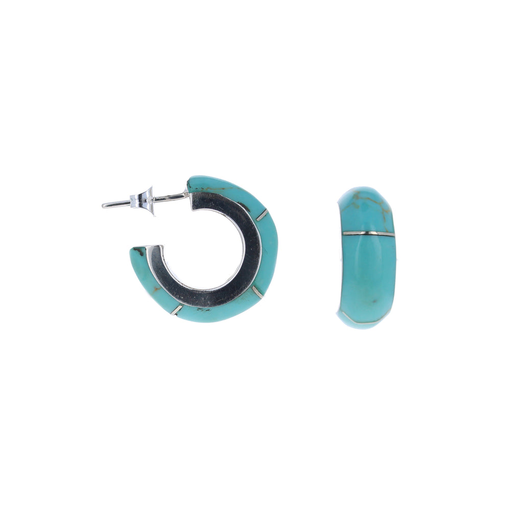 Turquoise Howlite Hoops
