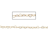 Gold Filled Mini Heart Chain 4mm x 2.8mm