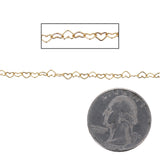Gold Filled Mini Heart Chain 4mm x 2.8mm