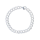 Sterling Double Oval Link Charm Bracelet 6mm