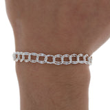 Sterling Double Oval Link Charm Bracelet 6mm